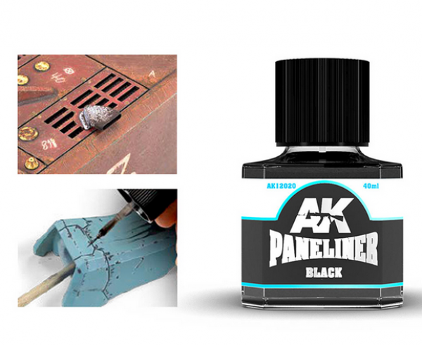 AK-Interactive: (Weathering) Black Paneliner (40mL)