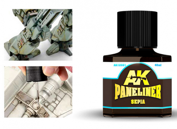AK-Interactive: (Weathering) Sepia Paneliner (40mL)