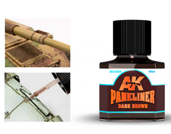 AK-Interactive: (Weathering) Dark Brown Paneliner (40mL)
