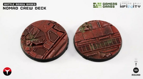 Battle Ready Bases: (Infinity) Nomad Crew Deck Bases, Round 55mm (x2)