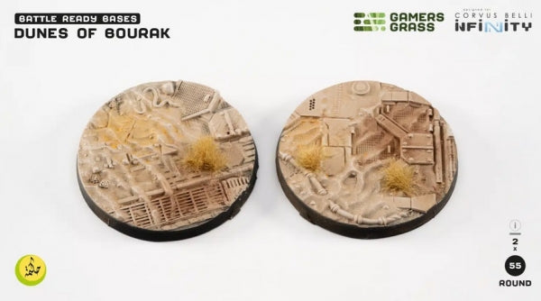 Battle Ready Bases: (Infinity) Dunes of Bourak Bases, Round 55mm (x2)