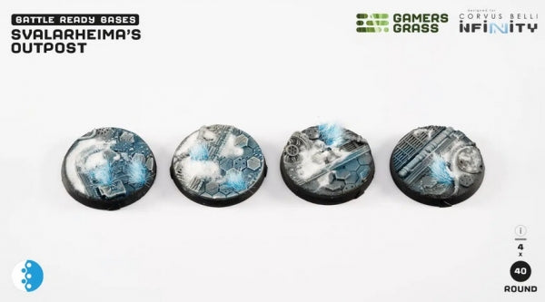 Battle Ready Bases: (Infinity) Svalarheima’s Outpost Bases, Round 40mm (x4)
