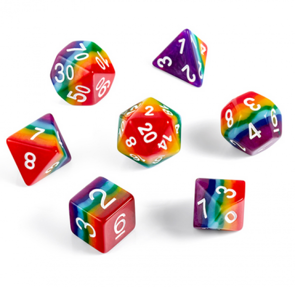 Dice Habit Resin Dice Set: Rainbow (7pcs)