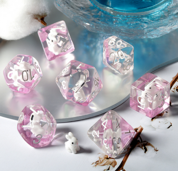 Dice Habit Resin Dice Set: Rabbit (7pcs)