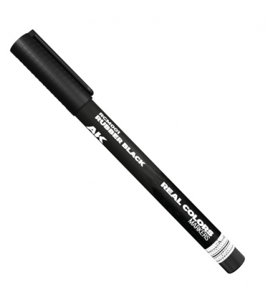 AK-Interactive: Real Color Acrylic Paint Marker - Rubber Black