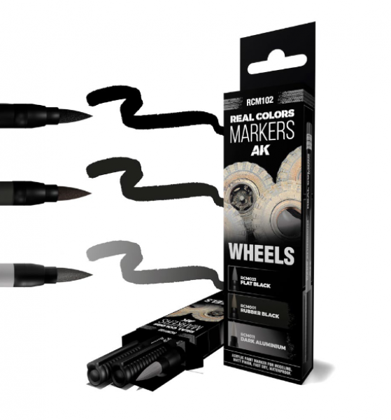 AK-Interactive: Real Color Acrylic Paint Marker Set - Wheels (3 color set)