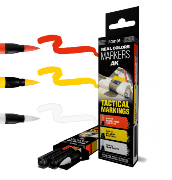 AK-Interactive: Real Color Acrylic Paint Marker Set - Tactical Markings (3 color set)