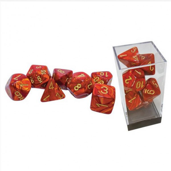 Chessex: Mega Hedrals - Scarab Scarlet/Gold Set (7)