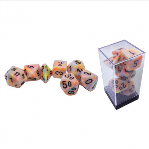 Chessex: Mega Hedrals - Festive Circus/Black Set (7)