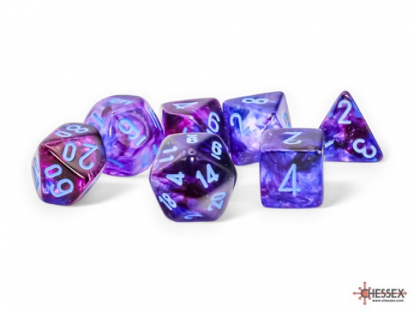 Chessex: Nebula Mega-hedral Nocturnal/blue Luminary 7-Die Set
