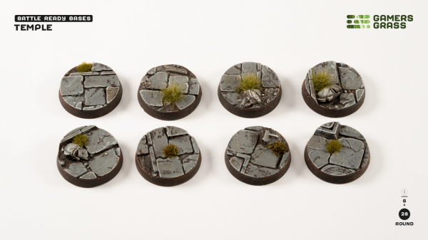 Battle Ready Bases: Temple Base Round 28mm (x8)
