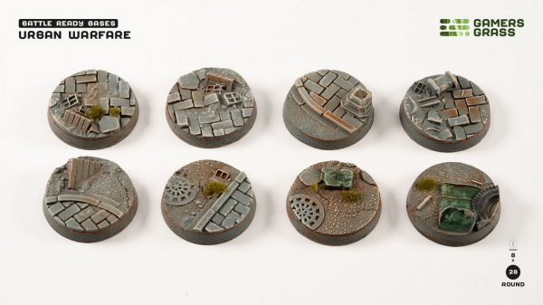 Battle Ready Bases: Urban Warfare Bases - Round 28mm (x8)