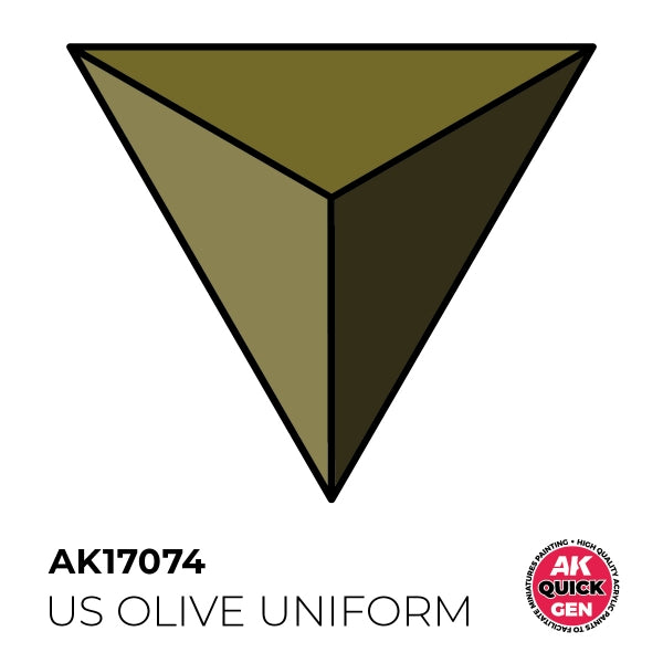 AK-Interactive: Quick Gen Acrylic Contrast - Us Olive Uniform 18 ml