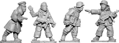 WWII 28mm: Late War German Officer & NCOs (Winter) (4)
