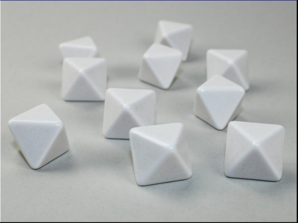Chessex Special Dice: White Opaque Blank d8 (10)