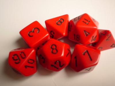 Chessex RPG Dice Sets: Red/Black Opaque Polyhedral 7-Die Set