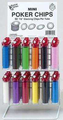 Mini Plastic Poker Chips: 7/8'' Yellow Stacking Chips (50)