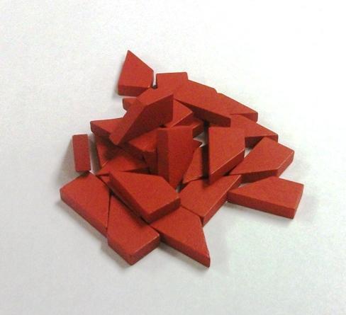 Game Accessories: Red Metal Alloy Wooden Token Set (25 Tokens)