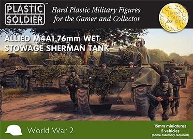 15mm WWII (American): Easy Assembly Sherman M4A1 76mm Wet Tank