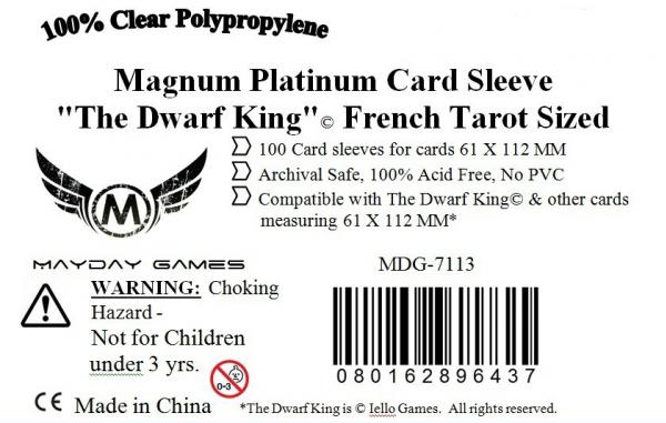 Magnum Platinum Card Sleeve: 63.5 X 113 MM ''Dwarf King'' French Tarot Sized