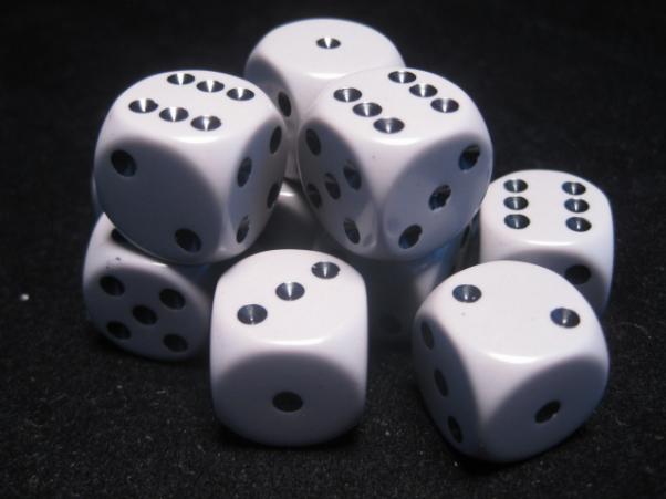 Chessex Dice Sets: Dark Grey/Black Opaque 16mm d6 (12)