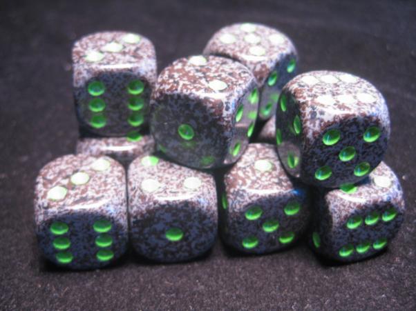 Chessex Dice Sets: Earth Speckled 16mm d6 (12)