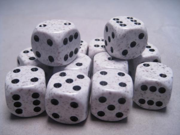 Chessex Dice Sets: Arctic Camo Speckled 16mm d6 (12)