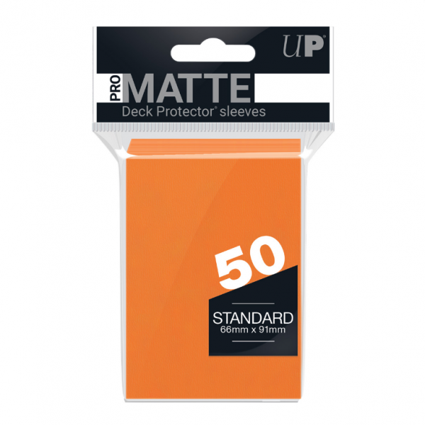 PRO-Matte 50ct Standard Deck Protector sleeves: Orange