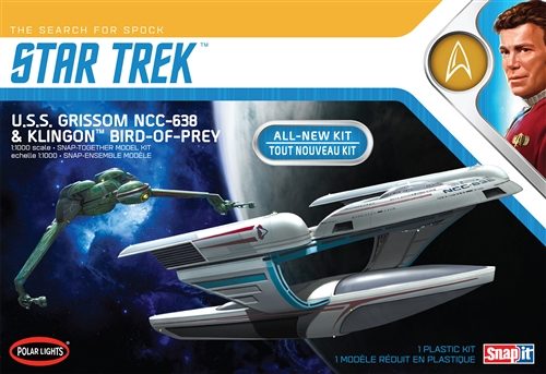 Polar Lights POL957 Star Trek U.S.S. Grissom / Klingon BOP (2-pack) Snap 1:1000 Scale Model Kit