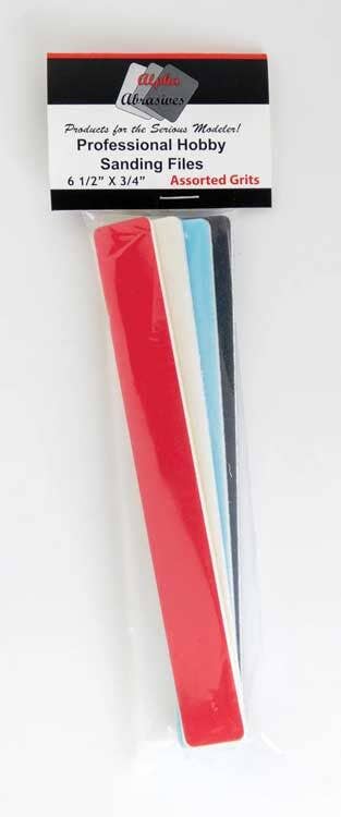 Profile Accessories Inc. 317 Professional Hobby Sanding Files, 6-1/2" x 3/4" (4-Pack)