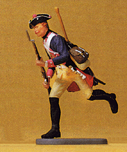 Preiser Kg 54136 Prussian Army Circa 1756, 7th Infantry - Musketeer Running, 1:24 Scale