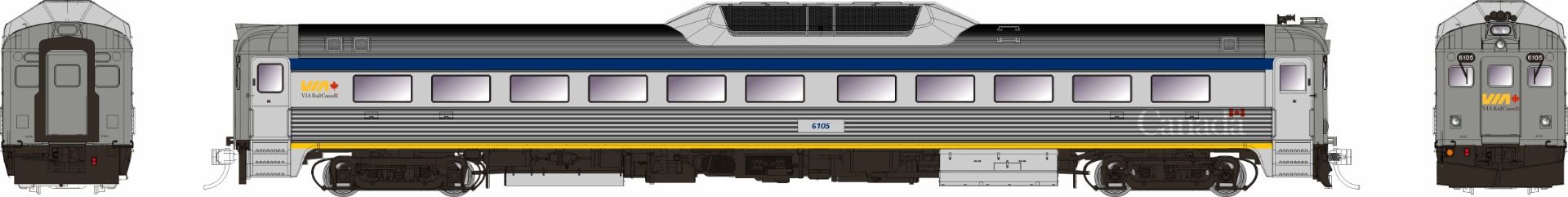 PREORDER Rapido HO 16346 Budd RDC-9 Phase 2, VIA Rail #6105