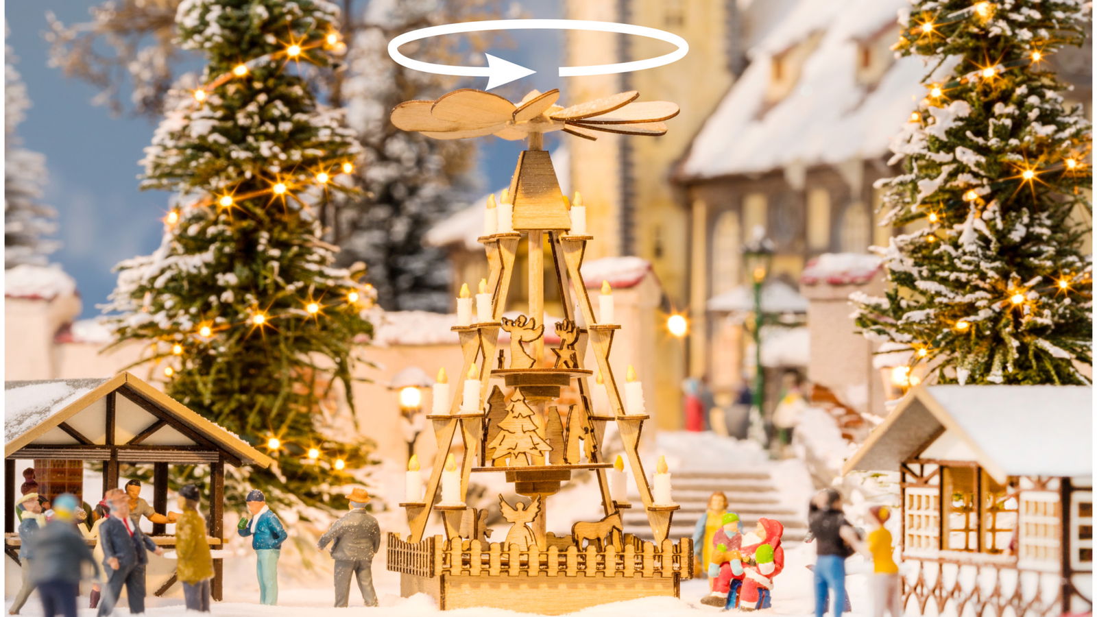PREORDER Noch HO 66413 Micro-Motion Christmas Market Pyramid