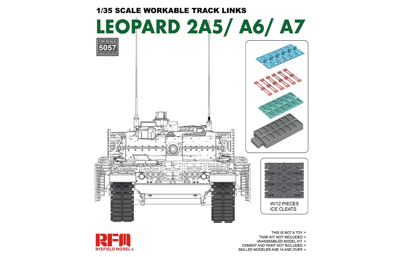 Ryefield Model 5057 Workable Track Links Leopard 2A5/A6/A7