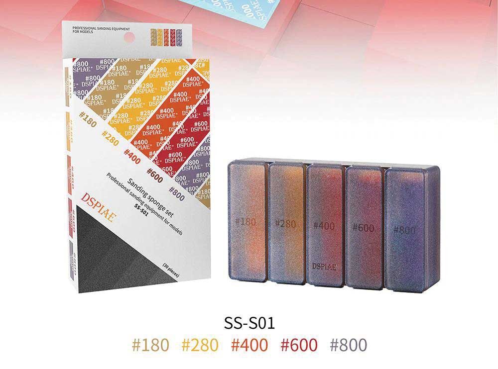 DSPIAE SSS01 Sanding Sponge, #180-#800 Grit (30-Pack)
