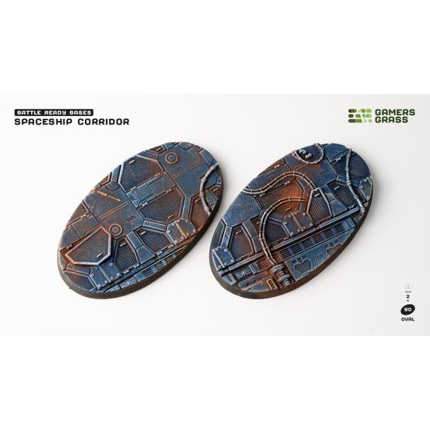 Gamers Grass Battle Ready Bases - Spaceship Corridor - Oval 90mm (x2)