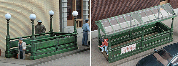 Walthers Cornerstone 933-3762 Subway Entrance -- Kit - Builds 2 Complete Models, HO Scale