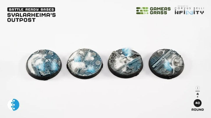 Gamers Grass Battle Ready Bases - Svalarheima?s Outpost - Round 40mm (4x) (Designed for Infinity)