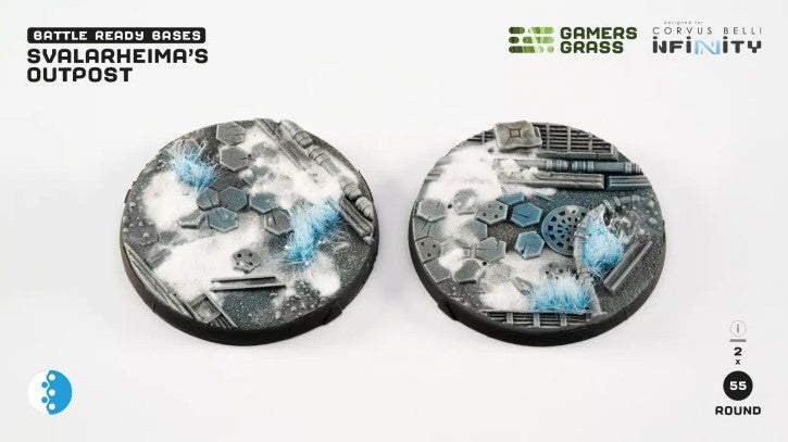 Gamers Grass Battle Ready Bases - Svalarheima?s Outpost - Round 55mm (2x) (Designed for Infinity)