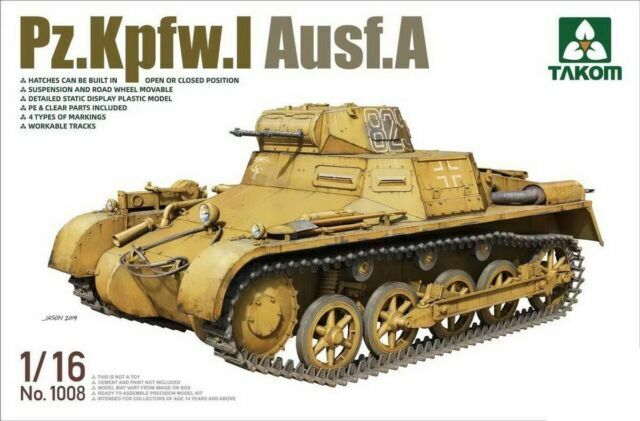 Takom 1008 Pz.Kpfw.I Ausf.A Tank 1:16