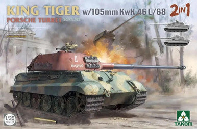 Takom 2178 King Tiger Porsche Turret w/105mm 1:35