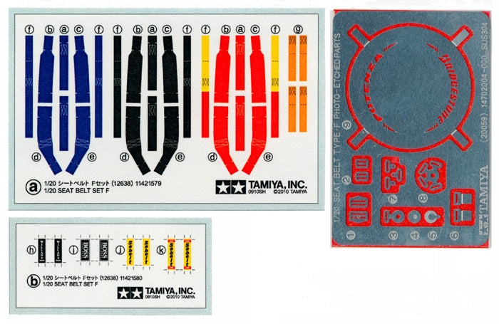 Tamiya 12638 1/20 SEAT BELT SET F