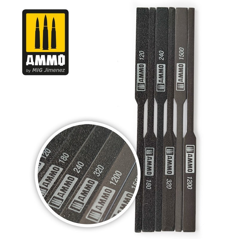 Ammo Mig 8567 TAPERED SANDING STICKS (6