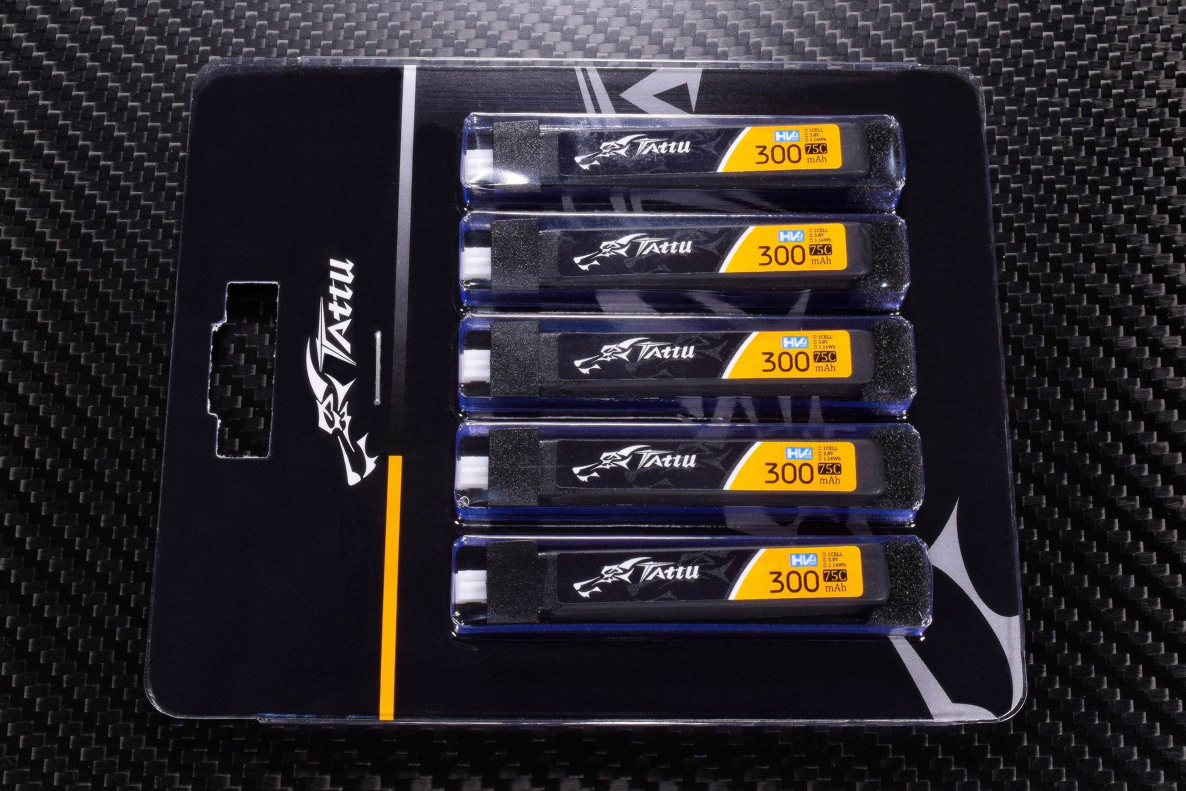 Tattu 1S 300mAh 75C HV JST-PHR 2.0 (5-pack)