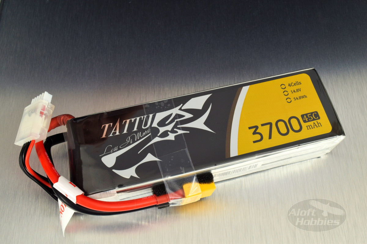 Tattu 4S 3700mAh 45C XT60 with Deans adapter