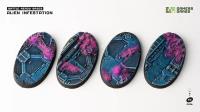 Gamers Grass Battle Ready Bases - Alien Infestation - Oval 60mm (x4)