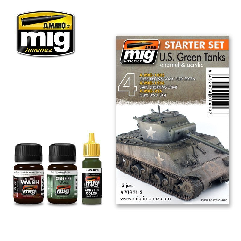 Ammo Mig 7413 US GREEN TANK STARTER SET