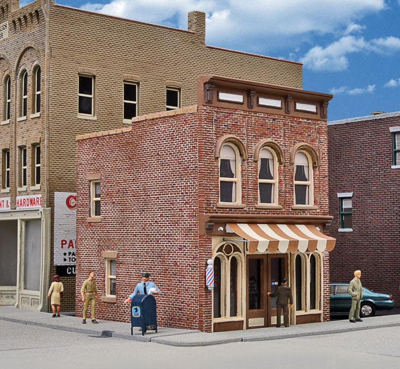 Walthers Cornerstone 933-3471 Vic's Barber Shop -- Kit - 2-1/2 x 3-1/2 x 3-3/8" 6.4 x 8.9 x 8.6cm, HO Scale