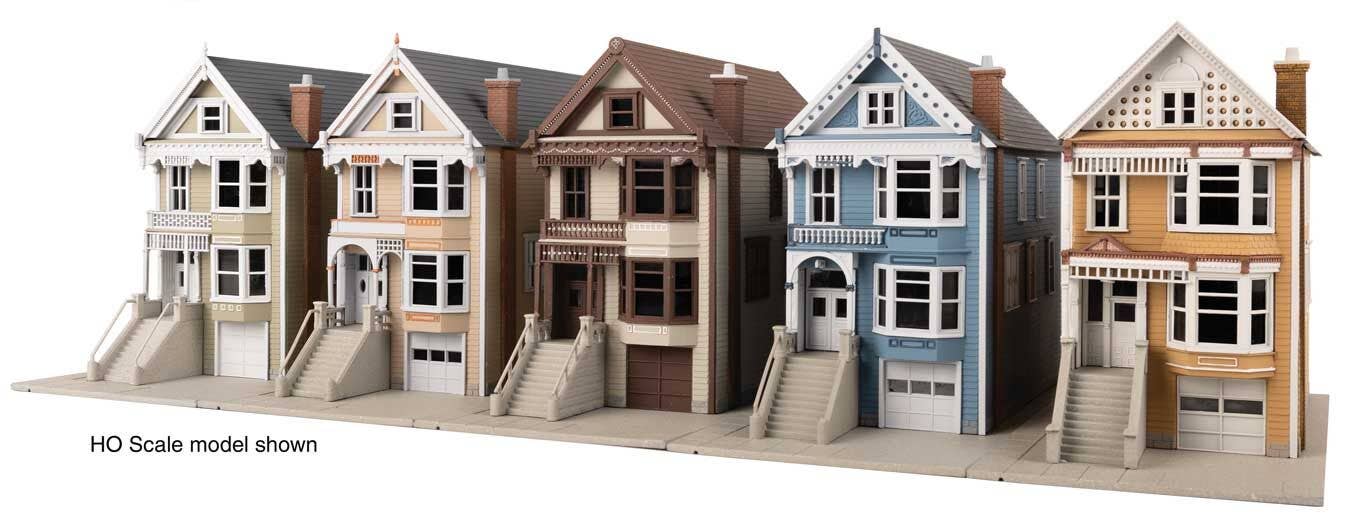 PREORDER Walthers Trainline N 931-B1050 Victorian House 5-Kit Set, Kavanaugh/Queen Ann/Steiner/Painted Lady/Gingerbread