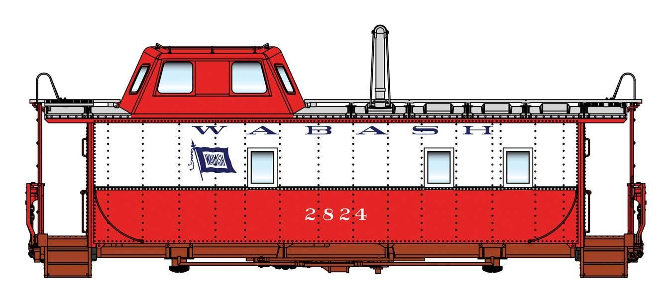 PREORDER Walthers Proto HO 920-103612 Wabash Streamlined Caboose, Wabash #2824